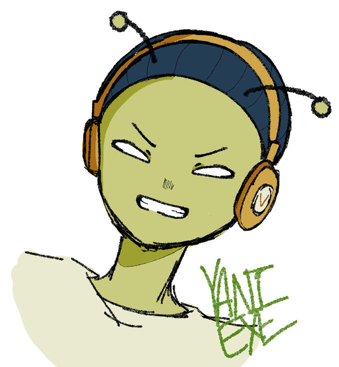 Heashot (Flat) Colored Sketch